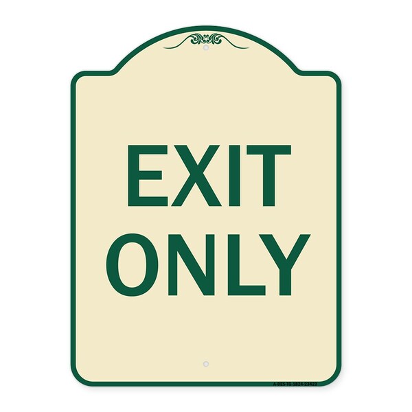 Parking Lot Exit Only Heavy-Gauge Aluminum Architectural Sign, 18" L, 24" H, TG-1824-23423